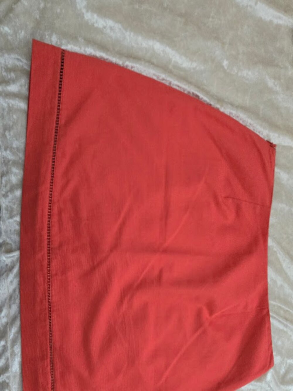 Ann Taylor Factory Red Orange Pencil Skirt Size 6 Career Office Stretch